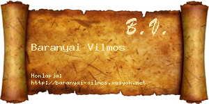Baranyai Vilmos névjegykártya